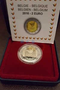 2欧纪念币 2016年 No. 8 比利时 Rio Olympic 精制币