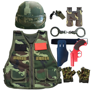幼儿园角色表演服儿童玩具枪套装迷彩马甲战术背心防弹衣作战头盔