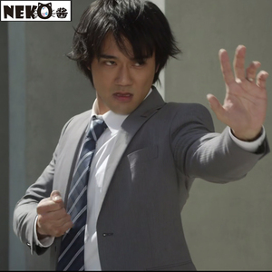 neko酱 赛罗奥特曼伊贺栗令人cos服人间体灰色西服套装 日本 动漫