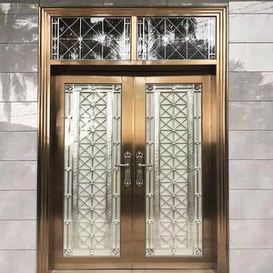 304不锈钢门入户大门家用双四开子母进户乡村双开农村自建房庭院