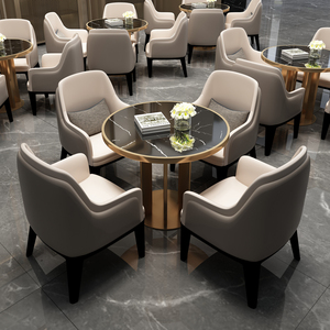 售楼处部营销中心洽谈桌椅组合展厅酒店商务谈单接待桌椅一桌四椅