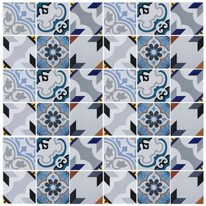 地中海西班牙艺术纹理小花砖200x200厨房卫生间复古拼花阳台瓷砖
