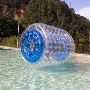 加厚充气PVC透明水上滚筒球步行球户外陆地儿童娱乐设备成人玩具