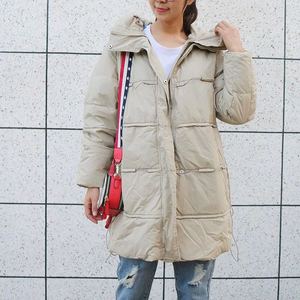 马可未正品冬装新款韩版修身女中长款个性时尚羽绒服保暖外套