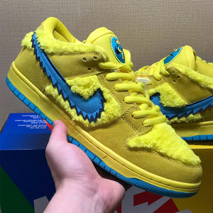 aj1sbdunk小熊跳舞黄绿粉红男女情侣同款学生休闲百搭低帮板鞋