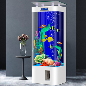 新款玻璃鱼缸客厅家用小型一体自动循环落地水族箱生态过滤系统
