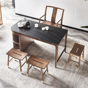 白蜡木茶桌椅组合新中式禅意阳台小户型现代简约整装茶室功夫茶台