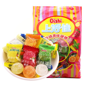 上好佳水果硬糖果袋装500g薄荷多种口味婚庆结婚水果喜糖零食