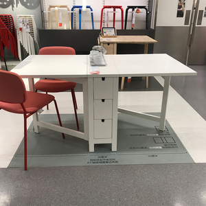 宜家ikea诺顿折叠式餐桌饭桌双侧折叠桌大饭桌可折叠木质