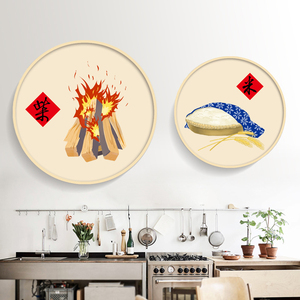饭店装饰画饭厅餐馆农家乐壁画柴米油盐餐厅挂画中国风餐饮墙壁画