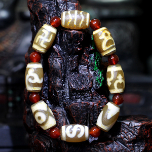 圣饰奇缘 西藏天然玛瑙 然乌玉化多宝天珠手串 20*13天然真品手串