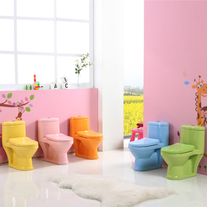 彩色儿童马桶陶瓷彩色盖坐便器幼儿园小孩坐厕卫浴彩花大小座便器