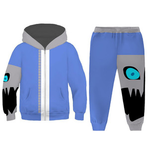 2021儿童传说之下骷髅头sans同款周边外套3d连帽拉链开衫套装