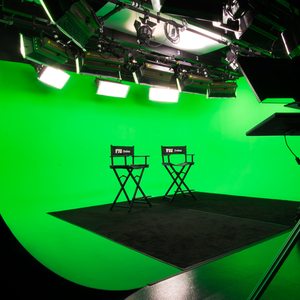 绿色影棚漆无影墙制作虚拟演播室弧形地坪哑光绿幕抠像油漆蓝白色