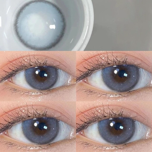 黎雾蓝美瞳蓝绿色半年抛大直径官网正品近视隐形眼镜qy