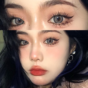 坠落天使灰美瞳阳光琥珀大直径泰妆混血半年抛有度数隐形眼镜女qy