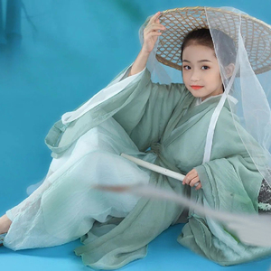 儿童汉服魏晋风大袖衫女童古装超仙女侠客古风男女童中国风国学服