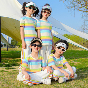 幼儿园服装夏装六一儿童开幕式男女同款表演服小学生运动班服套装