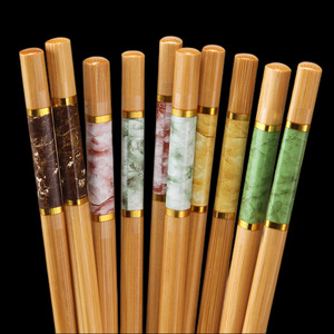 筷子家用家庭装耐高温竹筷高档天然竹子印花筷一人一筷专人专用筷
