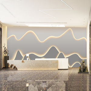 前台背景墙纸简约