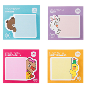 韩国正品line friends布朗熊卡通便利贴n次贴留言便条便签纸 40张