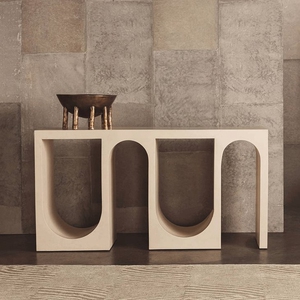 意式玄关柜侘寂风中古装饰玄关台条案设计师玄关桌创意奶油系北欧