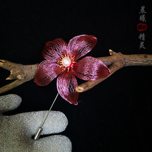 明媛原创设计出口级胸针花韩版创意手工编织铜丝配饰别针气质饰品
