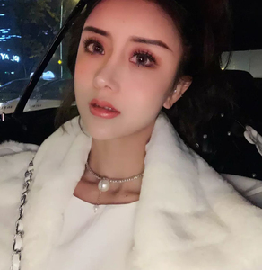 满钻珍珠吊坠开口项圈choker性感颈带锁骨链短款颈箍大蜜豆miki