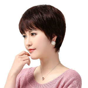 亿万富翁661909淘宝中老年假发女短发送妈妈真人发头套整顶假发套女