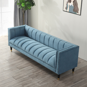 美式床尾凳主卧室床边凳床榻床前凳客厅小沙发长凳衣帽间蓝色凳子
