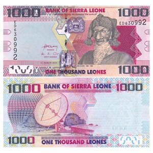 【非洲】全新unc 塞拉利昂纸币 外币 1000利昂 2013年 单张