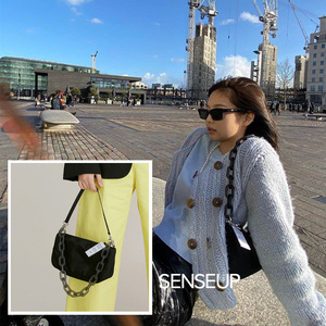 jennie同款senseup20春韩国正品nieeh设计师品牌链条腋下包