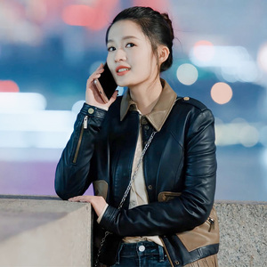 海上繁花李沁同款真皮皮衣女绵羊皮外套短款2022春秋新款夹克0288