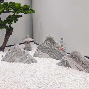 天然雪浪石造景枯山水摆件景观石头日式禅意庭院室外假山阳台云石