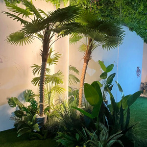 直播间网红绿植造景 餐厅售楼部间过道仿真植物设计 别墅酒店装饰