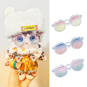 EXO棉花娃娃眼镜小布娃娃沙龙娃娃 彩色镜片 潮牌透明眼镜9cm