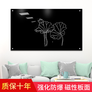 玻璃黑板钢化挂式哑光亮光防爆性学校家用教学办公户外磁性黑板墙