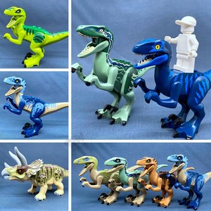乐高Lego侏罗纪动物恐龙迅猛龙肿头龙 冥河龙伶盗龙速龙三角龙