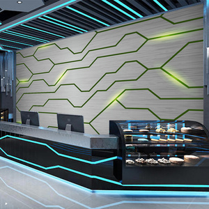 立体3d科技感墙纸办公室电路板it公司前台装饰教室背景护墙板壁纸