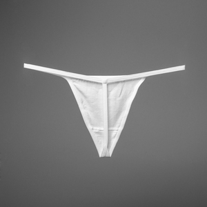白色丁字裤女一根线勒阴细带性感比基尼纯棉内裤健身tback欧美t裤