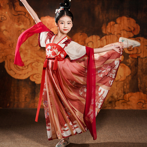 超仙女童汉服夏装古装儿童装中国风唐装古风演出服装民族中秋节