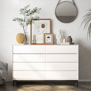 意式极简八斗柜卧室现代简约实木斗橱客厅轻奢抽屉柜子边柜可定制