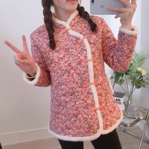 好看的中年妈妈东北大花袄网红花棉袄女士新款小花农村老式棉花