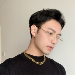 港风金属半框复古90年代张国荣近视眼镜男配度数眼睛潮商务女平光