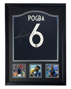 【树枝】博格巴 2018世界杯法国队亲笔签名足球服球衣 裱框含证书