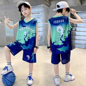 男童篮球服网眼速干衣无袖背心夏季套装中大儿童运动9号帕克球衣