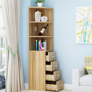 新款转角柜带抽屉墙角柜角落地架带门衣柜边角柜三角收纳柜多功能