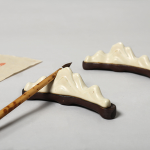 房组合 五指山笔搁 毛笔笔架笔托 笔架山笔托文房用品景德镇 陶瓷笔搁