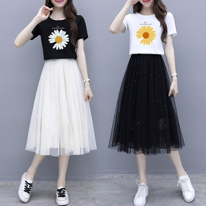 套装/单件 小雏菊套装裙子女夏2022新款两件套时尚潮学生韩版女装