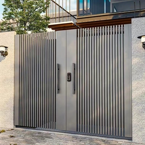 上海铝艺大门别墅大门庭院门电动平移门对开铝合金院子花园门铁门